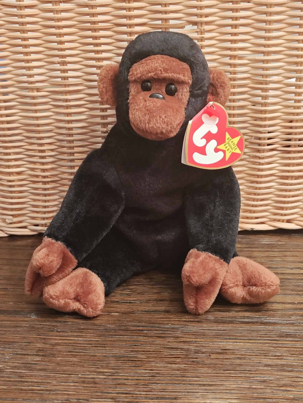 Vintage with Tags-- Rare CONGO Original TY Beanie Baby Monkey Birth 11-09-96